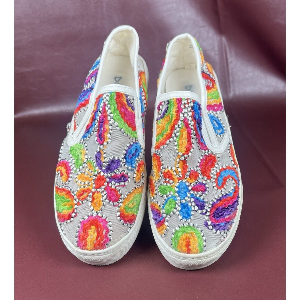 Dirty Laundry‎ Multicolor Beaded Mesh Top Sneakers Women Size 7 - Picture 2 of 7